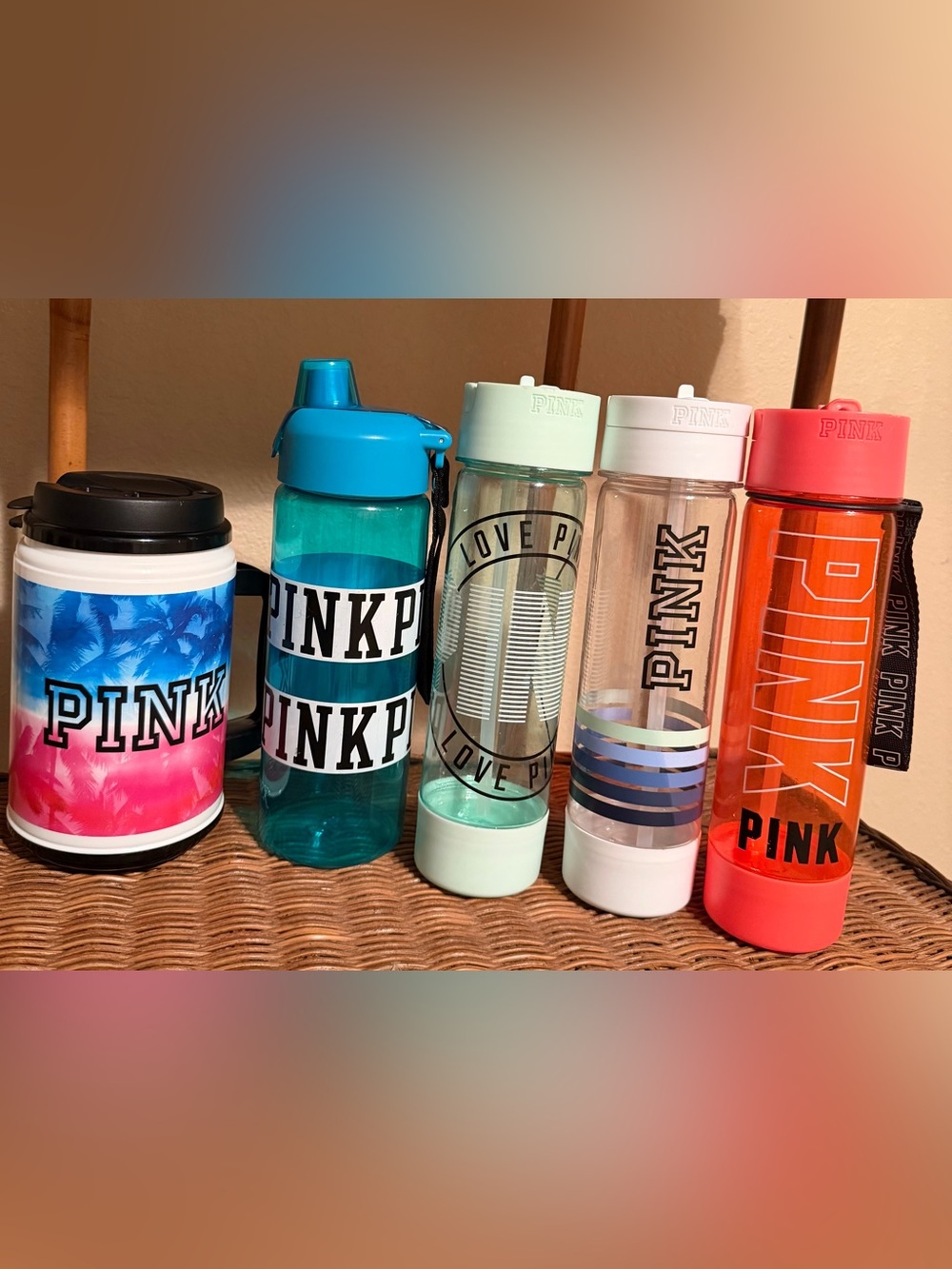 Various PINK Tumblers ~ Set Of 5 ~